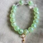 Mint Green Opal Charm Beaded Bracelet