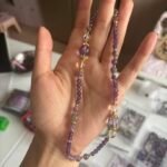 Purple Amethyst Crystal Beaded Necklace